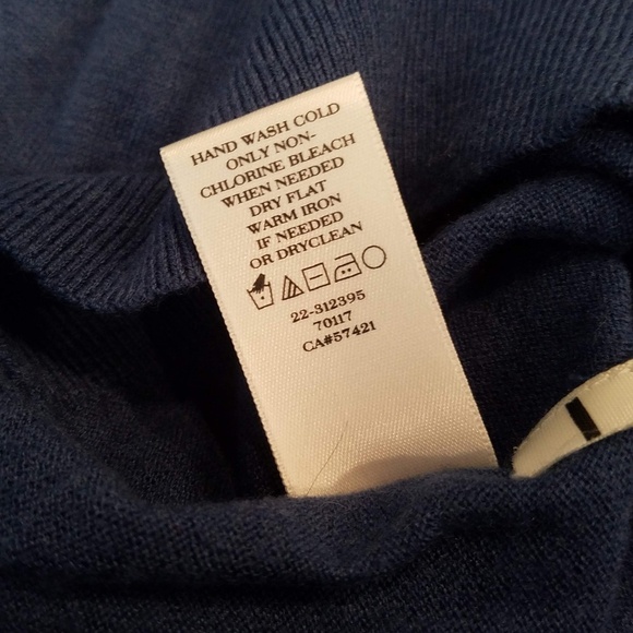 Ann Taylor Womens Sweater Top XS Blue Long Sleeve Wool Blend - Picture 6 of 6